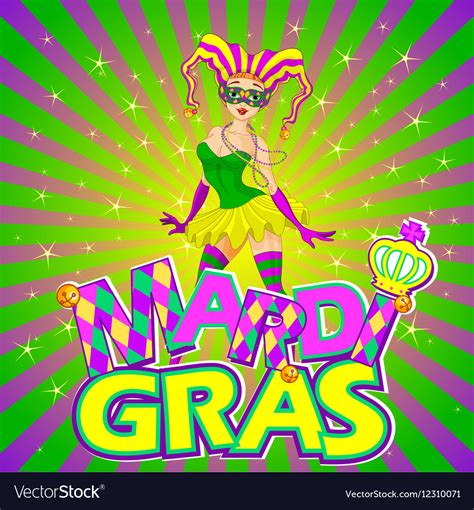 Mardi Gras Girl Design Royalty Free Vector Image