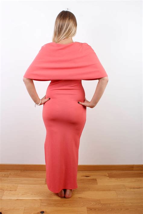 Salmon Pink Maxi Long Dress Sleeveless Sexy Bodycon Fitting Etsy