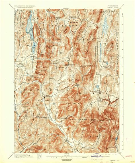 Pawlet Vermont 1897 1937 Usgs Old Topo Map Reprint 15x15 Vt Quad