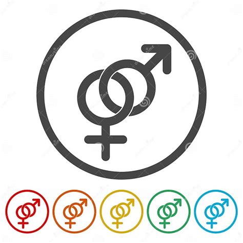 Male And Female Sex Symbol Set Stock Vector Illustration Of Element Human 140903279