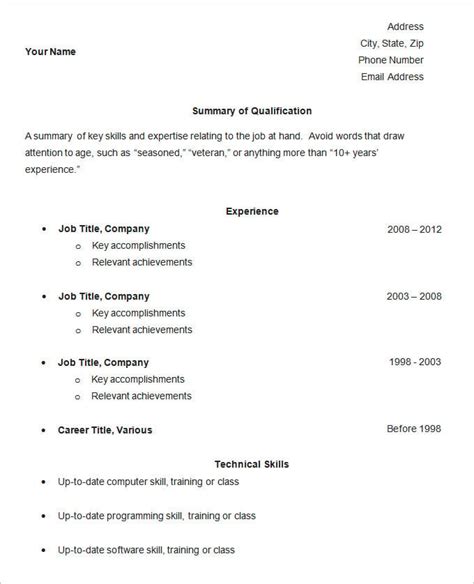 Simple Resume Template 47 Free Samples Examples Format Download