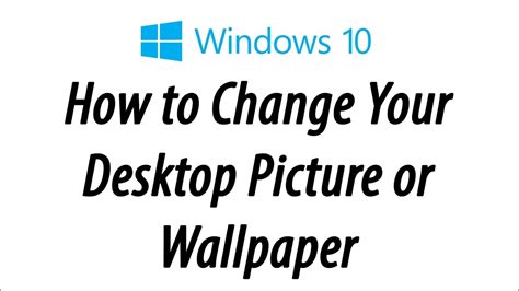 Windows 10 How To Change Your Desktop Picture Wallpaper Youtube