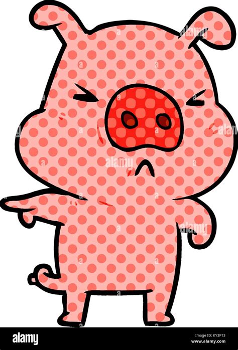 Cartoon Angry Pig Pointing Stock Vector Image And Art Alamy