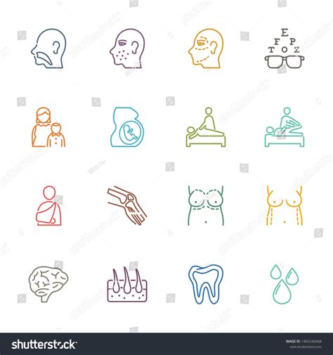 Medical Specialties Icons Colored Outline Series Vector De Stock