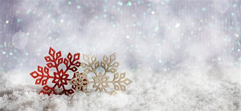 Snowflakes On Christmas Snowy Bokeh Background Stock Photo Image Of