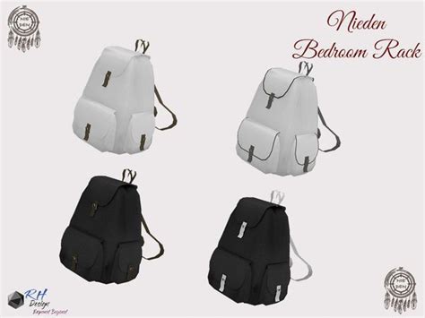 Righthearteds Neiden Decor Backpack Bandw Sims 4 Sims 4 Cc