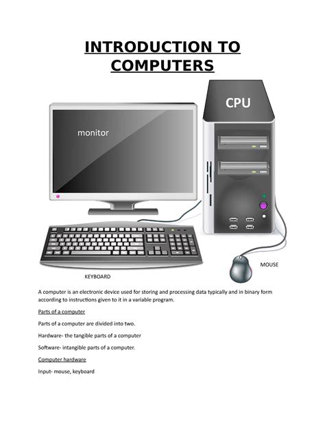 Introduction To Computers Introduction To Computers A Computer Is An