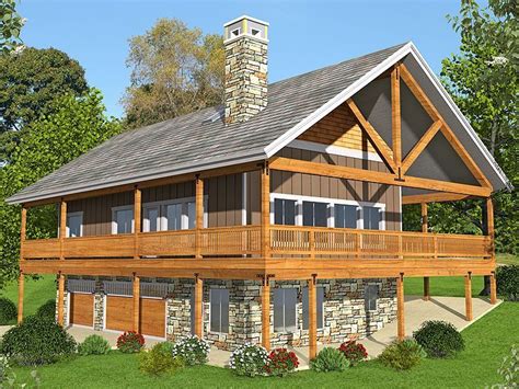 The attractive styling is highlighted by stacked stone accents.in the efficient living quarters are a spacious family. 012G-0110: Rustic Carriage House Plan with 3-Car Garage ...
