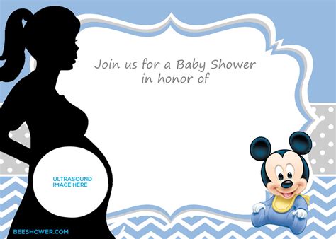Download Free Printable Mickey Mouse Baby Shower Invitation Template