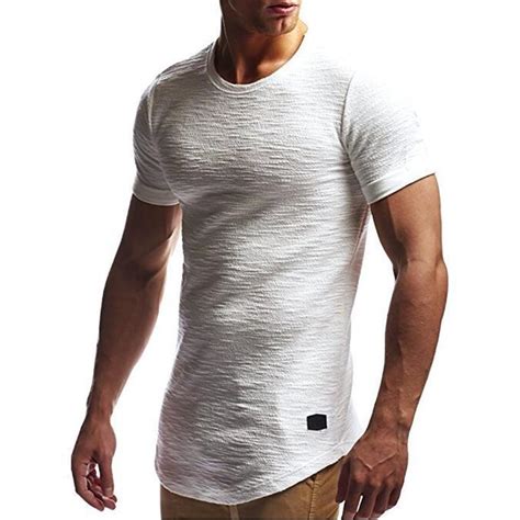 Mens Slim Fit O Neck Short Sleeve Muscle Tee T Shirt Casual Solid Tops