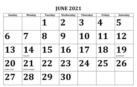June 2021 Calendar With Holidays In 2021 2021 Calendar Monthly