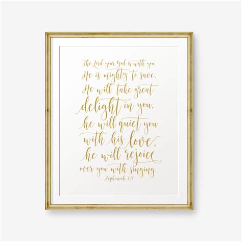 Sale Bible Verse Printable Art The Lord Your God Zephaniah Etsy