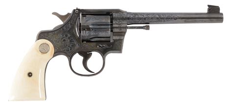 C Engraved Pre War Colt Officers Model Target Double Action Revolver