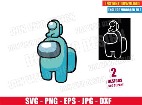 Among Us Mini Crewmate Logo Svg Dxf Png Game Impostor Baby Pet