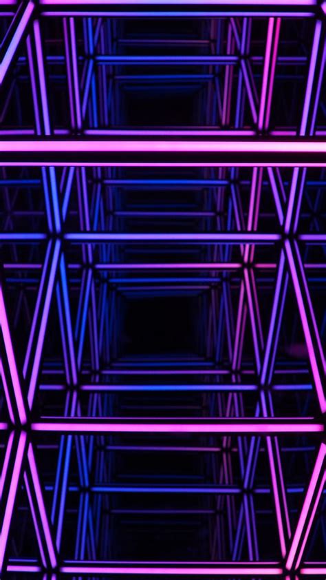 Download Wallpaper 938x1668 Neon Light Reflection Purple Dark