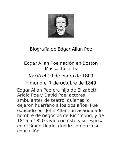 Calaméo Biografía De Edgar Allan Poe