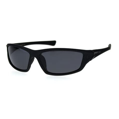 Xloop Mens Polarized Lens Classic 90s Warp Carbon Fiber Print Sport Sunglasses Black