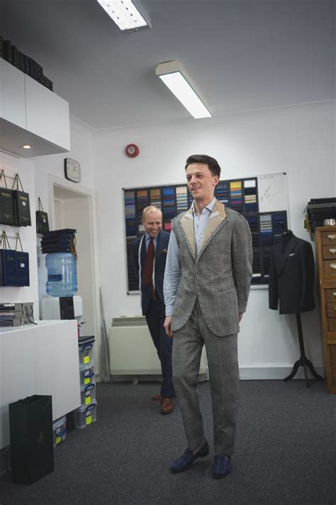 Bandtailor Bespoke Suit In Pow From Fox Brothers Flannel Blue Loafers