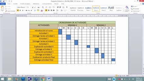 50 Cronogramas De Actividades En Excel Ufreeonline Template