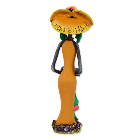 Unicef Market Day Of The Dead Catrina Ceramic Figurine In Golden