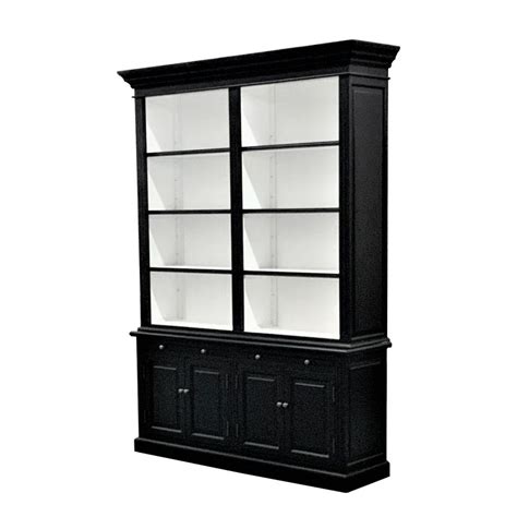 French library bookcase with ladder. French Library Two-Bay Black Bookcase No Ladder - JAC Home ...