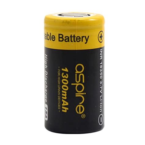 Aspire 18350 Battery 15a 1300mah High Drain Rechargeable Vape Battery