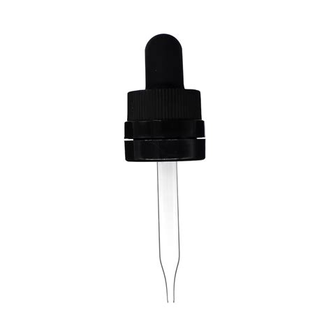 18 415 Black Pp Plastic Crc And Tamper Evident Dropper With 65mm
