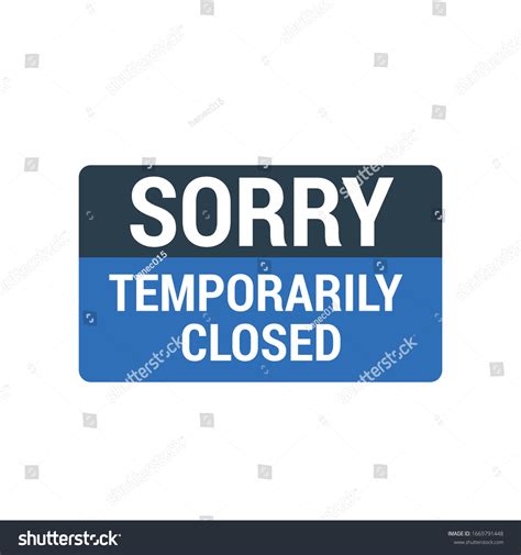 Sorry Temporarily Closed Signvector Royalty Free Stock Vector