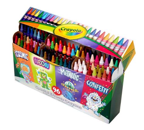 96 Confetti Metallic Neon And Cosmic Crayons Crayola
