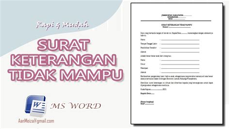 Contoh Surat Keterangan Tidak Mampu Cara Membuat Surat Keterangan