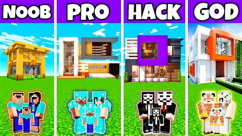 Minecraft Battle Excellent Modern House Build Challenge Noob Vs Pro