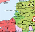 Carte du comté de Ponthieu au Moyen-âge | Breteuil, Beauvais, Rouen