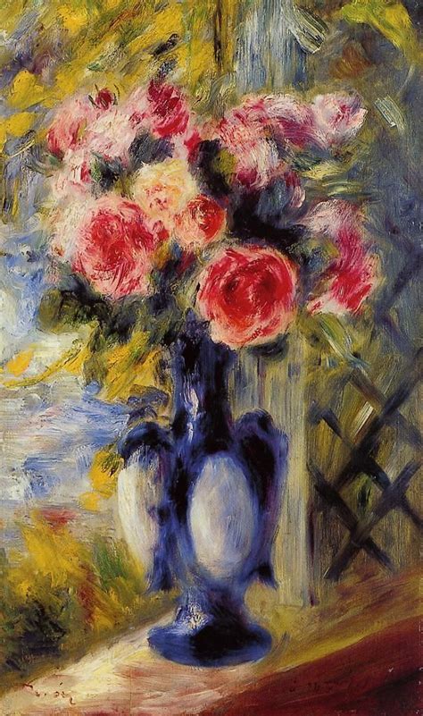 Renoir Gorgeous Coloured Peonies Schilderstijl Pierre Auguste