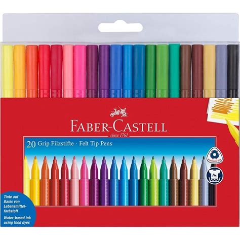 Faber Castell Grip Felt Tip Pen Set Of 20 Cowling And Wilcox Ltd