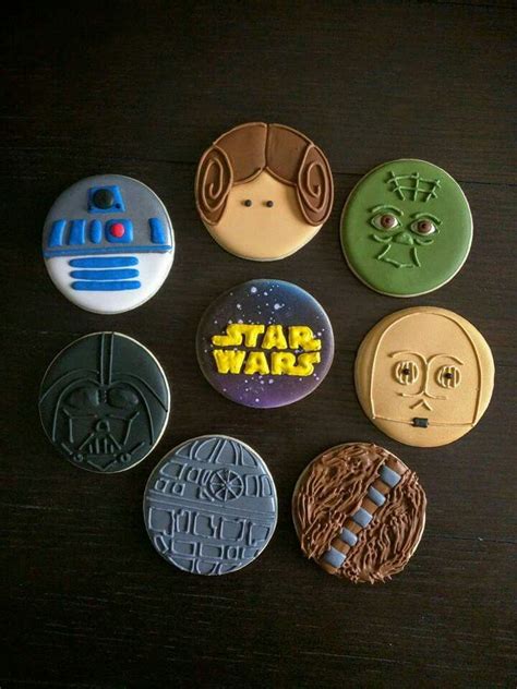 Sugar cookies in the shape of butterflies or dragonflies cookie cutters in the same shape. Star Wars Cookies … | Star Wars Cookies | Pinterest | Star ...