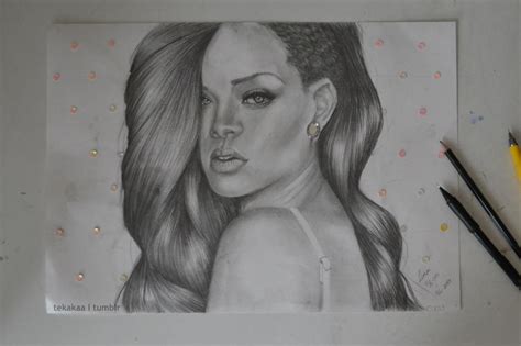 Pencil Drawing Rihanna By Linakaye On Deviantart