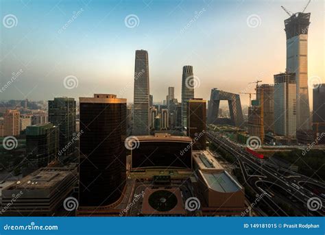 Beijing Skyline At Chaoyang Central Business District In Beijing China