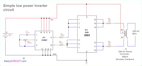 Simple Inverter Circuit Using Cd4047 And Uln2003