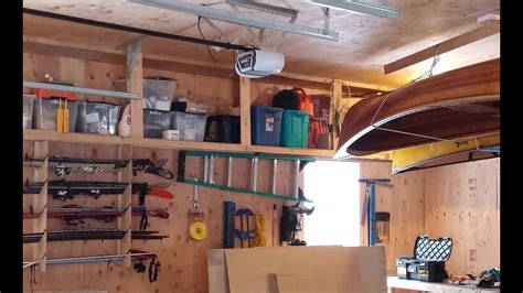 I wanted to create a diy garage storage shelf design that was low cost, required minimal cutting, sturdy, safe, and could be put up in an afternoon. How to Build Overhead Garage Shelves for Overhead Garage ...