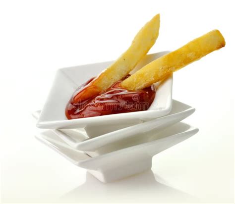 Fries With Ketchup Stock Image Image Of Sauce Background 32705023