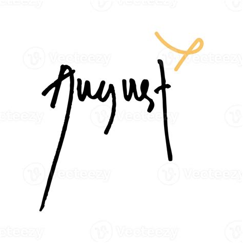 August Hand Lettering Element 24188195 Png