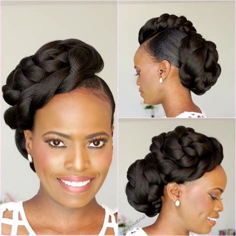 Dark hair can be pretty simple to style, especially as it usually looks incredible without needing to do too much about it. NATURAL HAIR BRIDAL STYLE UPDO - Black Hair Information