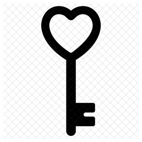 Heart Key Icon Download In Glyph Style
