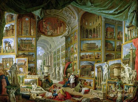 Gallery Of Views Of Ancient Rome Painting By Giovanni Paolo Pannini