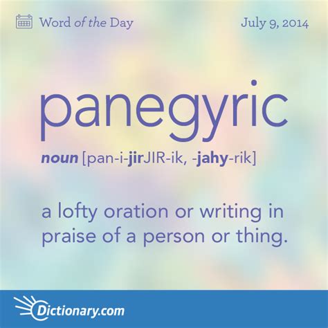 Panegyric Word Of The Day English Vocabulary Words