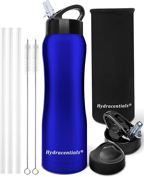 Hydracentials Stainless Steel Water Bottle With Straw Lid Triple Vacuum Insulated