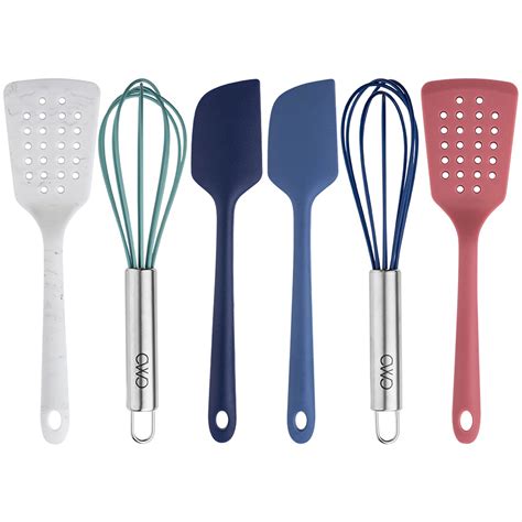 Cook With Color Silicone Kitchen Utensils 6 Piece Set Whisks