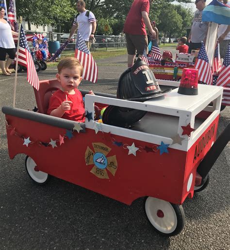 4th Of July Parade Diy Fire Truck Wagon Float Wood Fire Truck