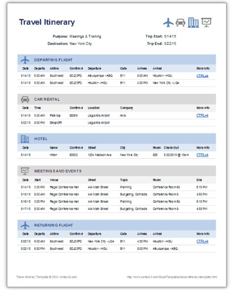 Travel Schedule Template Excel Printable Schedule Template