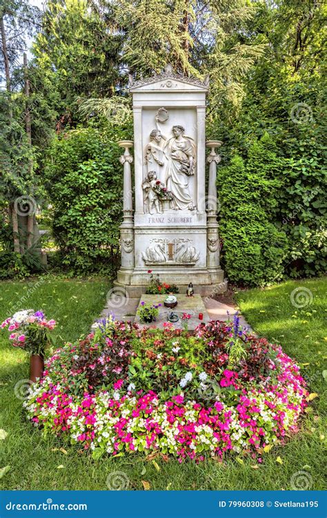 Grave Of Composer Franz Schubert In Cemetery In Vienna Editorial Stock